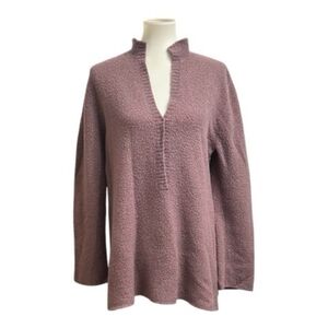 J Jill Women's Purple Wool Side Split Sweater Medium Stretch
